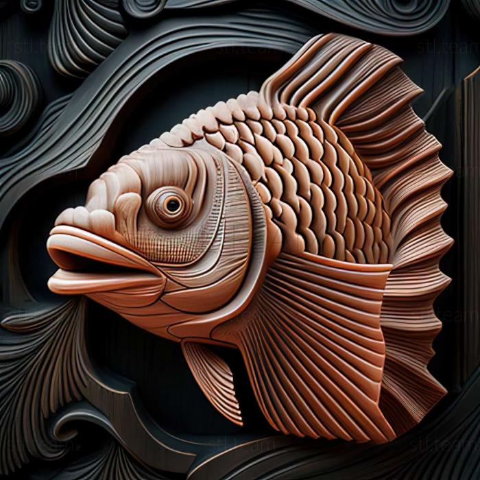 3D model Hemichromis handsome fish (STL)